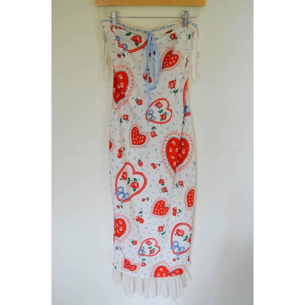 For Love & Lemons Daisy Mae Strapless Midi Dress Medium - Picture 9 of 10